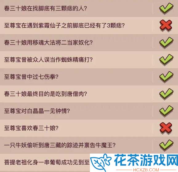 咸鱼之王大话西游联动答题答案大全