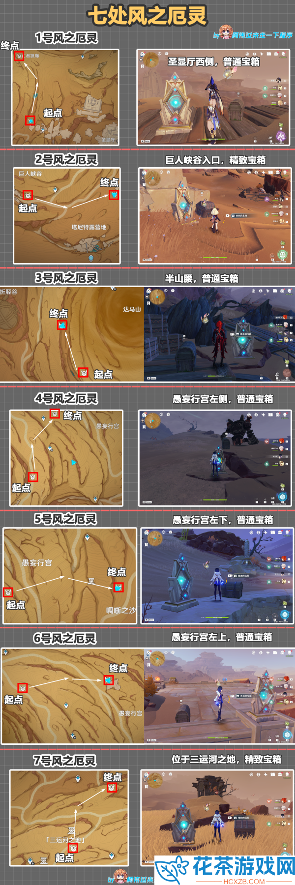 原神千壑沙地七处风之厄灵位置在哪怎么解谜