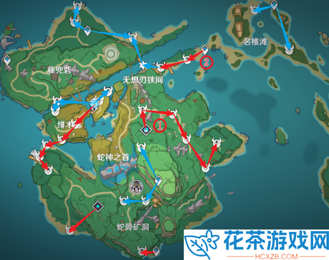 原神刀镡快速高效采集路线图