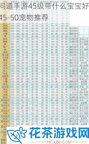 问道手游45级带什么宝宝好